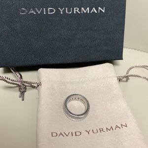 david yurman Sterling Silver Pave CZ Band Ring - Silver